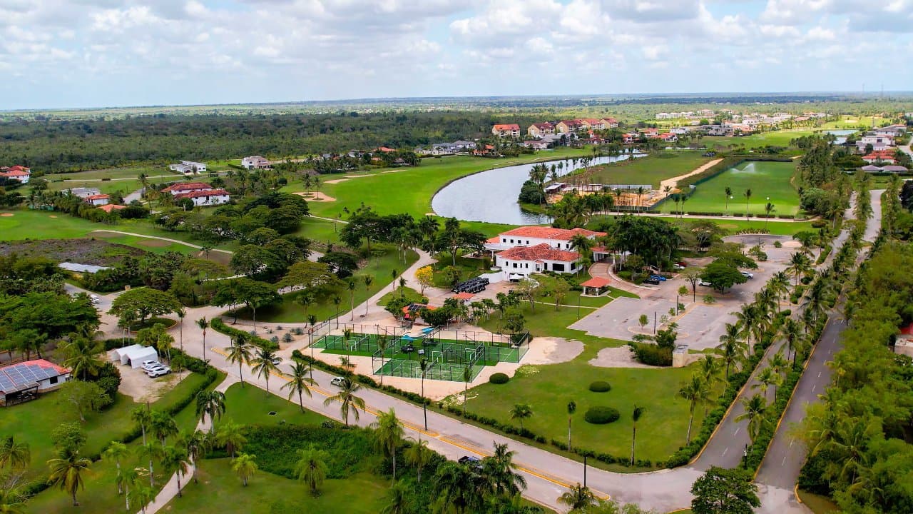 Vista aérea de propiedades de lujo en República Dominicana